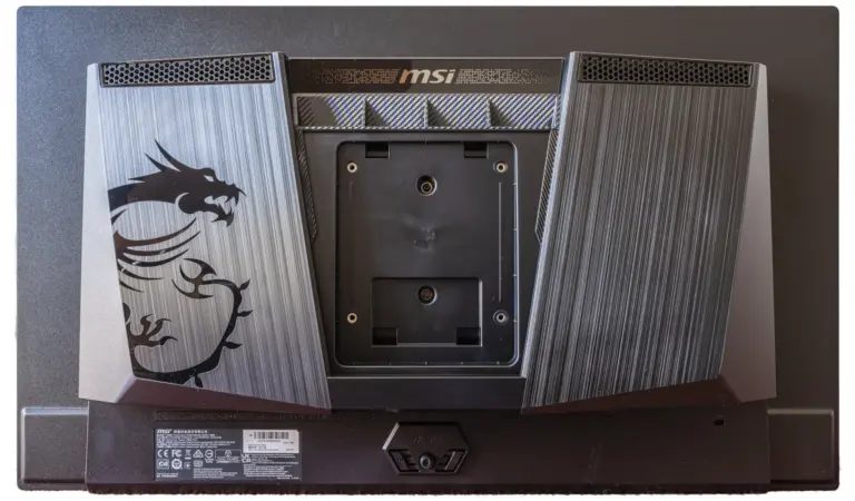 Parte trasera de un monitor QD-OLED de MSI