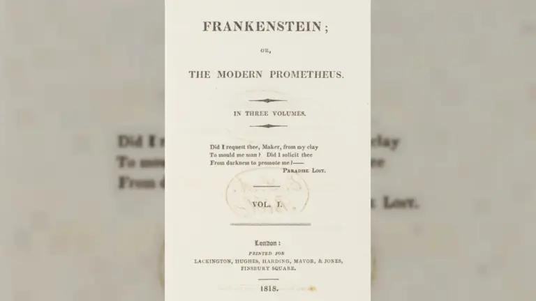 Portada de la primera edición de Frankenstein, de 1818