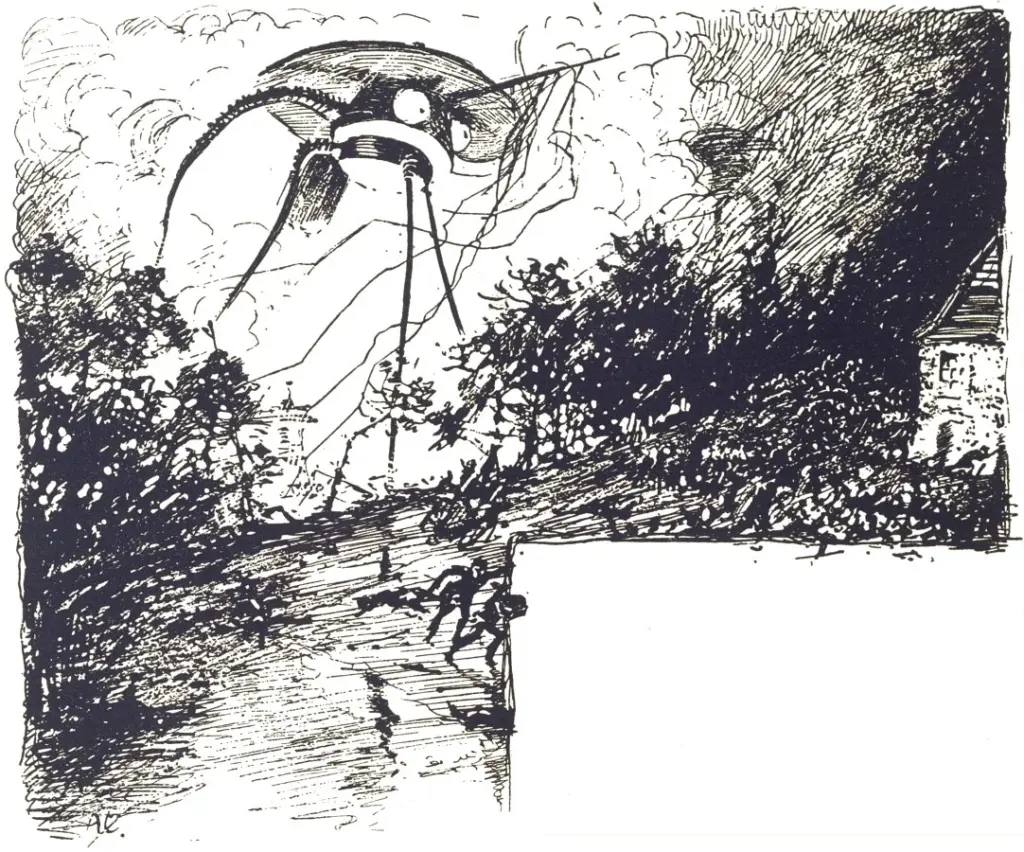 Illustration de File:H G Wells La guerre des mondes 1906.djvu