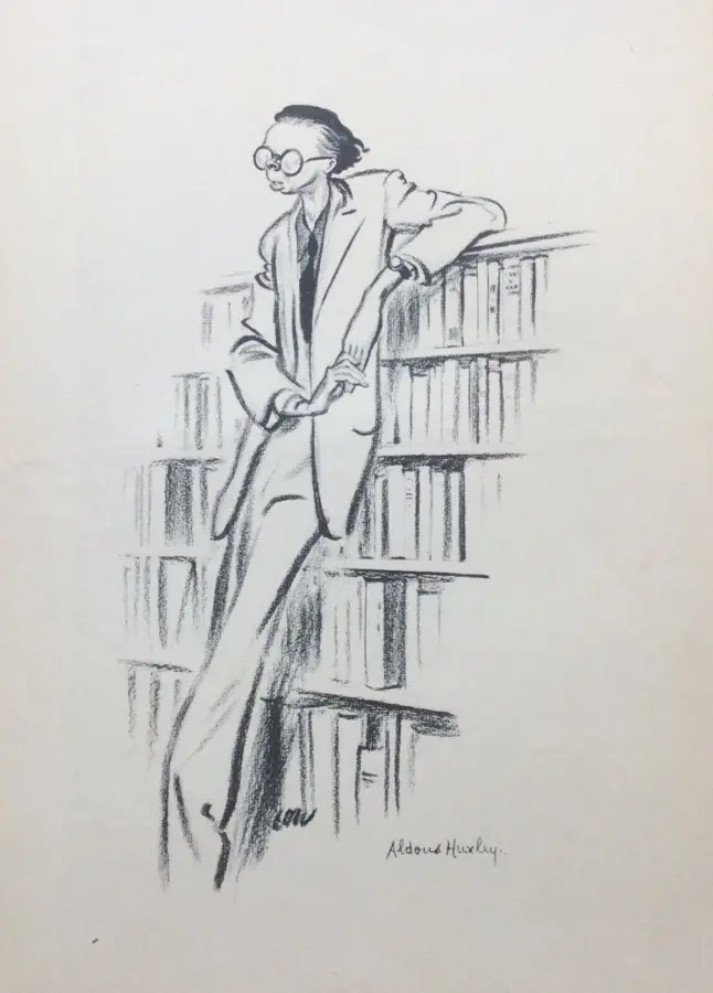 Aldous Huxley, en una caricatura de David Low