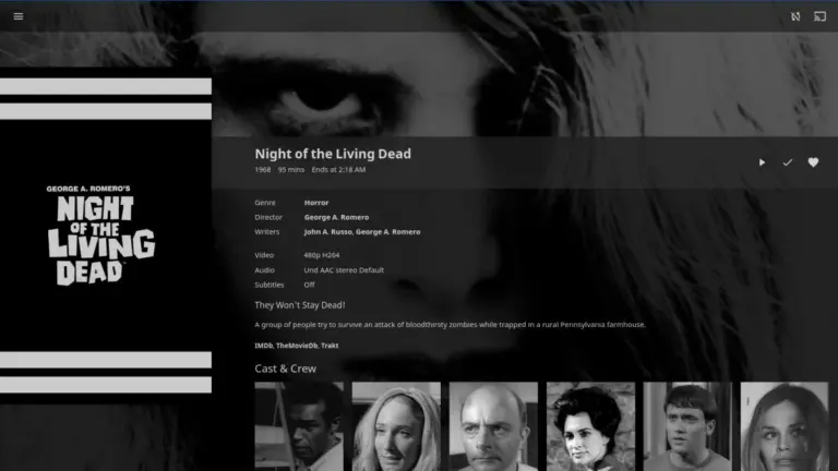 Ficha de película en el cliente web de Jellyfin
