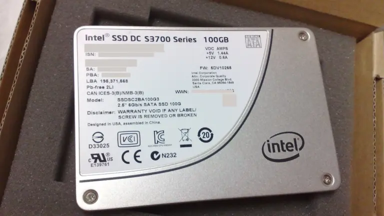 Unidad SSD SATA de 2,5 pulgadas de la serie Intel DC S3700