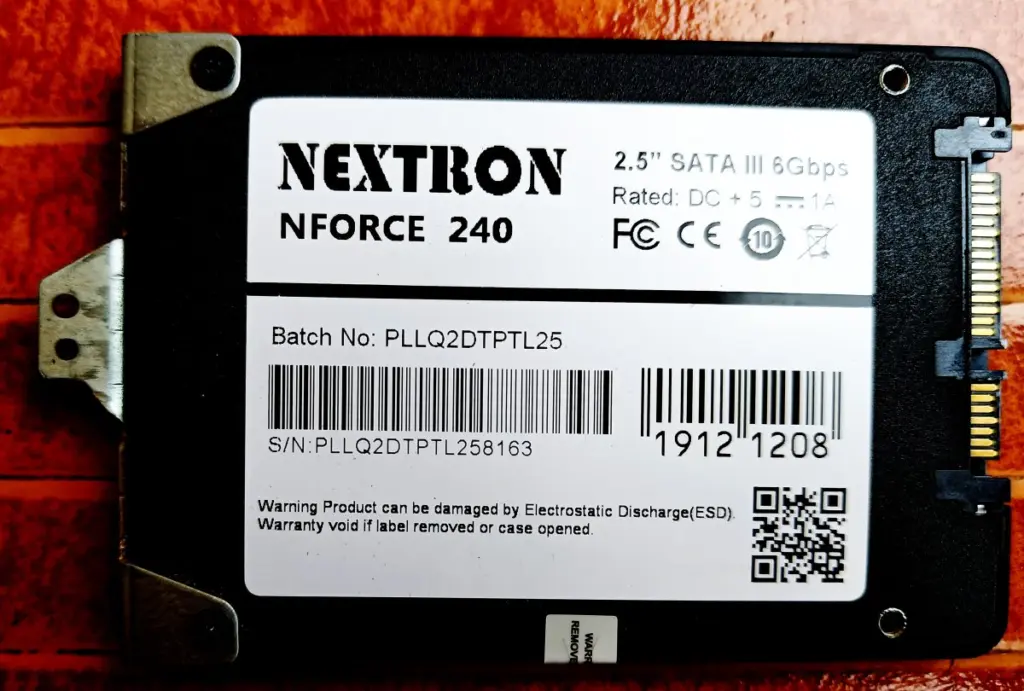 A SATA SSD of the brand "Nextron".
