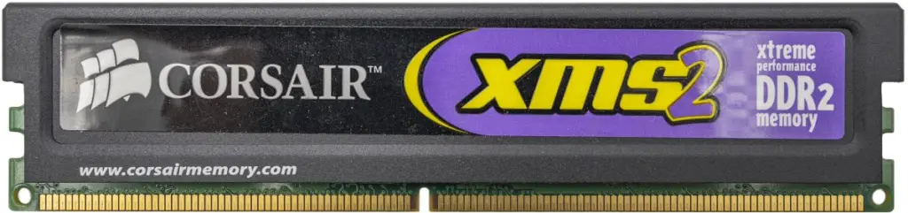 Corsair CM2X-1024-6400 as DDR2 SDRAM with 1024 MiB, 800 MHz base clock speed, and latencies of 5-5-5-18.