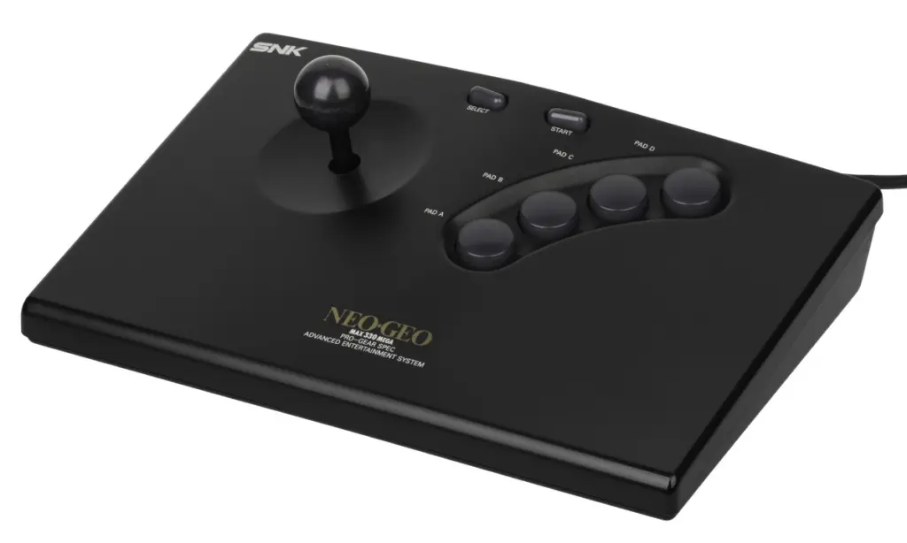 El mando de la Neo Geo AES, con palanca de recreativa