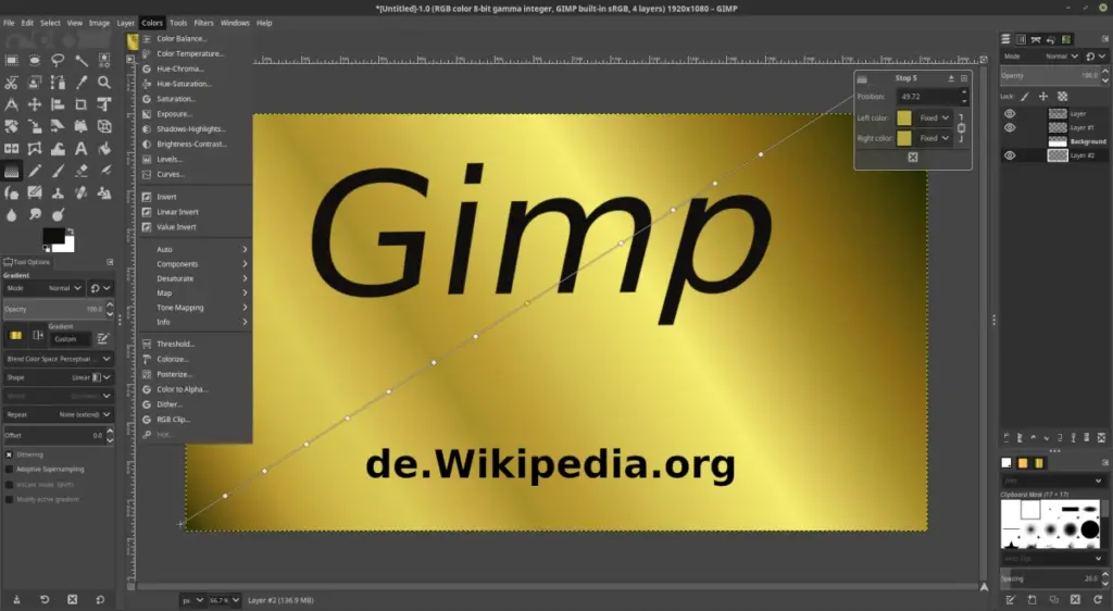 Screenshot Gimp 2.10