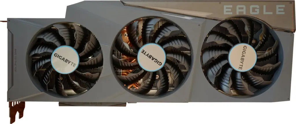 Gigabyte GeForce RTX 3090 Eagle OC 24G, 24576 MiB GDDR6X with radiators.