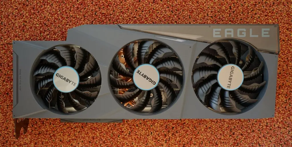 Gigabyte GeForce RTX 3090 Eagle OC 24G, 24576 MiB GDDR6X with radiators.